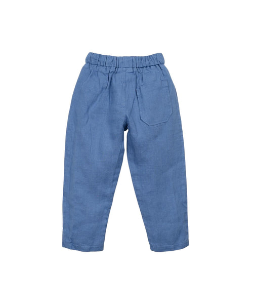 Pantalone in lino indaco per bambino Play up 3AS11603 P6185 