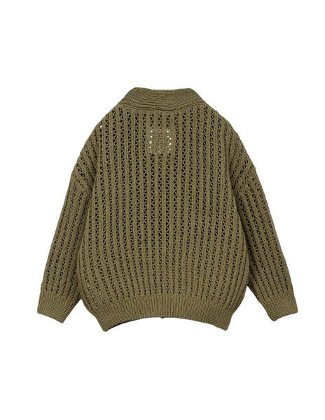Cardigan verdone in maglia lavorata per bambino Play up 3AS11401 P7217 