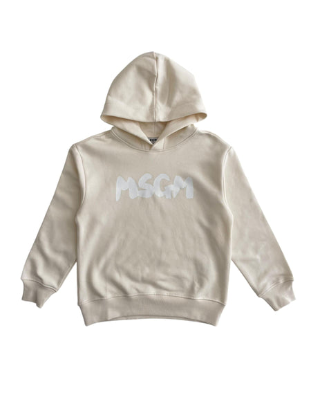 Felpa con cappuccio panna per bambini Msgm F5MSJUHS021 013 