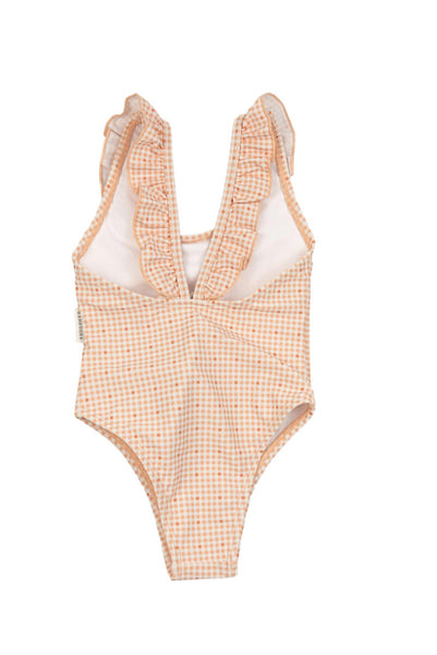 Costume intero check rosa pesca per neonata Bamboom 976 PEACHY SQUARE 