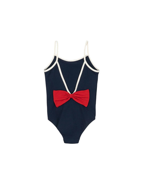 Costume intero blu con fiocco rosso per neonata e bambina Konges slojd KS104711 NAVY BLAZER 