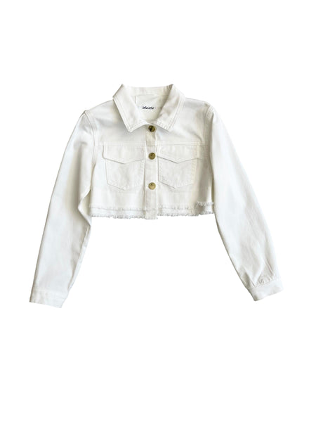Giubbino in denim latte per bambina Lulù by Miss Grant LL4124 LATTE 