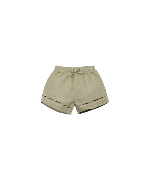 Shorts verde oliva con ricamo per neonata Play up 2AS11701 P7214 