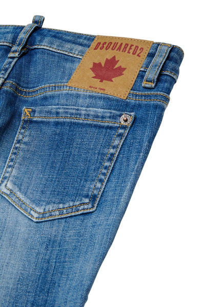 Jeans skinny in denim blu per bambino Dsquared2 DQ03YT DQ01 