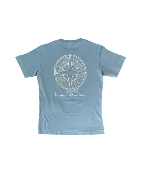 T-shirt celeste con logo per bambio Stone Island L1S162100011 S0369 V004A 