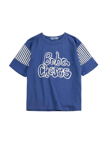 T-shirt blu con logo per neonato e bambino Bobo Choses B126AC138 UNI 