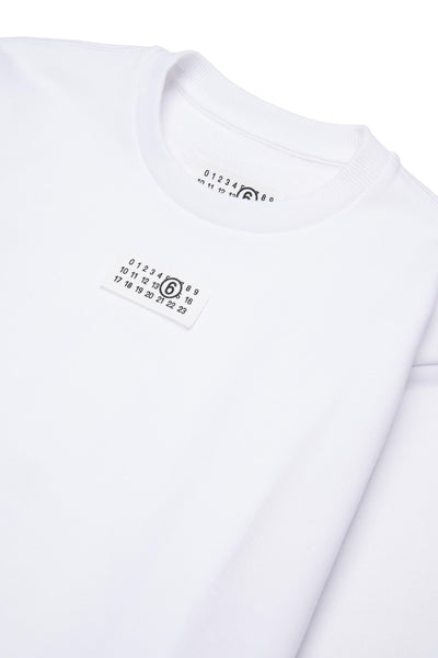 Felpa bianca con logo per bambini MM6 Maison Margiela M61011 M6100 