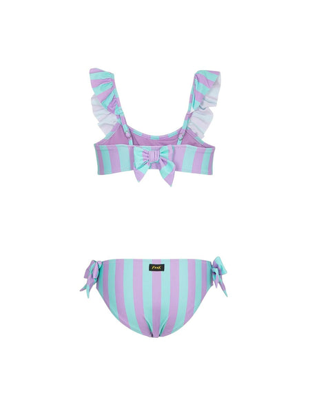 Bikini a righe lilla e verde acqua per bambina F**K FJ26-SG0724X82 FANT 