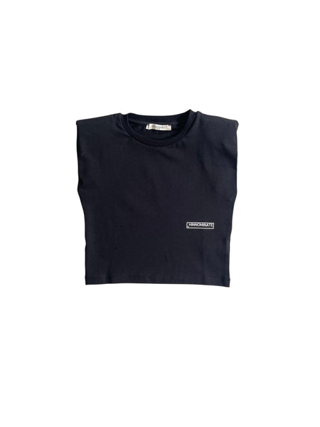 T-shirt nera con spalline e logo per bambina Hinnominate 3646M00321 BLACK 