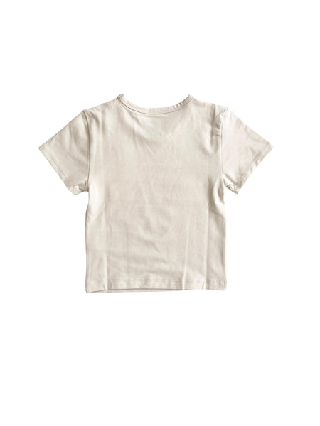 T-shirt beige con logo per bambina Jordan 45F152 XAE 