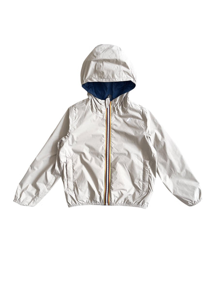 Giubbino reversibile grigio chiaro e blu per neonato e bambino K-WAY K61314W C71 