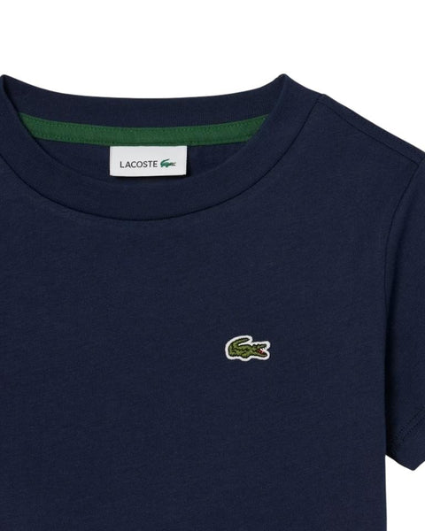 T-shirt blu con logo per neonato e bambino Lacoste 847025 UGW 