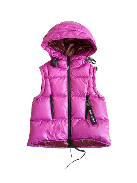 Piumino reversibile fucsia e bordeux per bambina Montereggi FW57707 58 