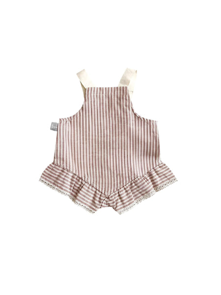 Salopette terraccotta a righe per neonata Snug 933AN6S066F73 0082 