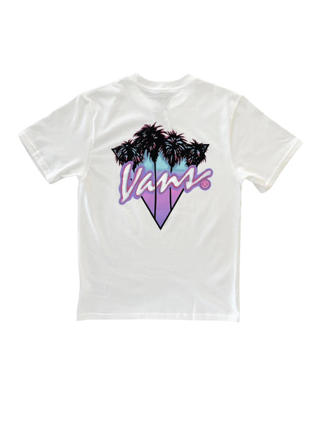 T-shirt bianca con logo per bambino Vans VN000TCRWHT1 WHITE 