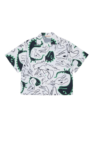 Camica bianca con stampa all over per bambino Marni M01711 0M100 