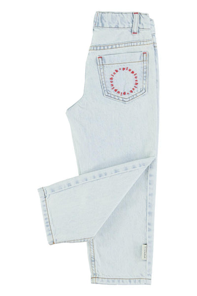 Jeans in denim chiaro per neonati e bambini Piupiuchick SS26.UN2601 DENIM 