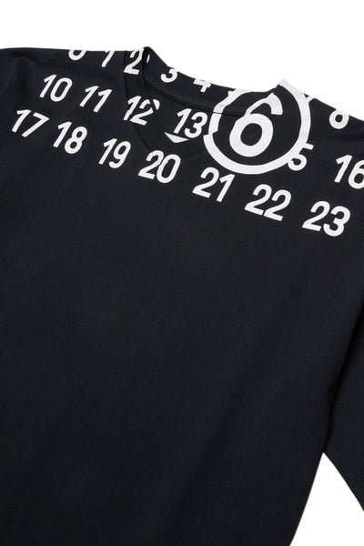 T-shirt nera con logo per bambino MM6 Maison Margiela M60986 M6900 