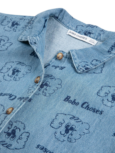 Camicia in denim con stampa all over per neonato e bambino Bobo Choses B126AC037 UNI 