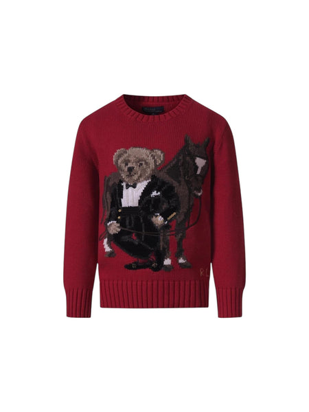 Maglia rossa Polo Bear per bambino Ralph Lauren Kids 322A10260001 RED 