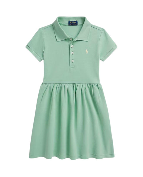 Abito polo verde acqua con logo per neonata e bambina Ralph Lauren Kids 312934961502 CELADON 