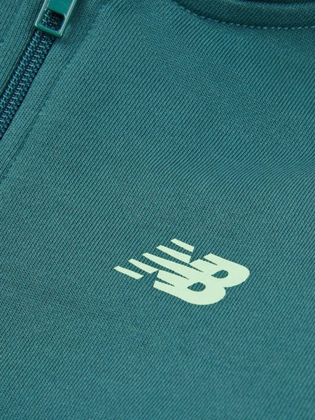 Felpa aperta verde con logo per bambino New Balance LAKB0344 NUS 