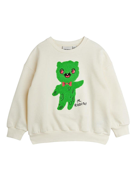 Felpa latte con applicazione per neonati e bambini Mini Rodini 2622012411 OFFWHITE 