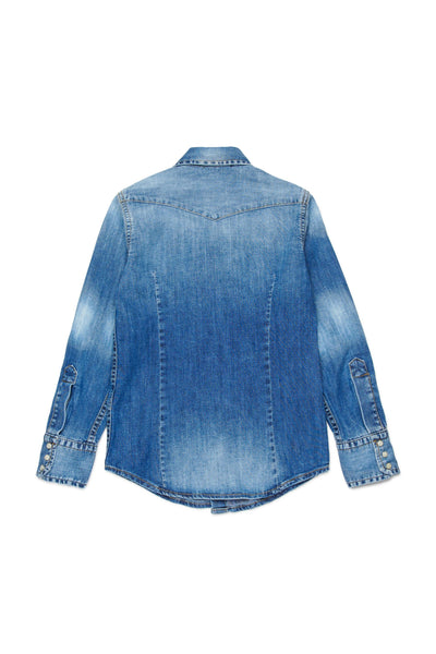 Camicia in denim blu per bambino Dsquared2 DQ2887 DQ01 