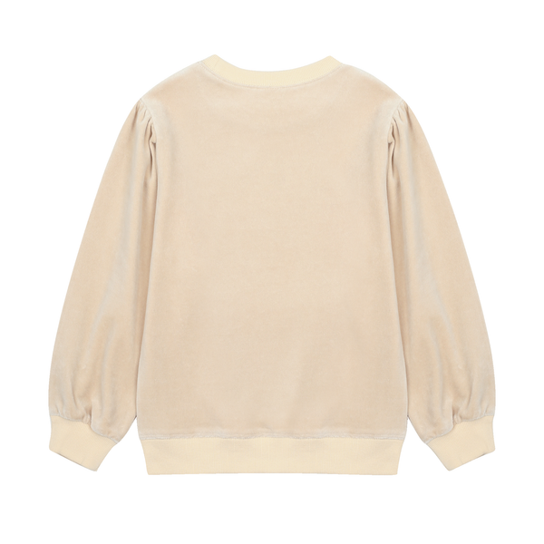 Felpa beige in ciniglia per bambina Jelly Mallow JM2520163 UNICA 