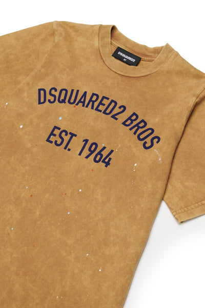 T-shirt sabbia con logo per bambino Dsquared2 DQ3170 DQ730 