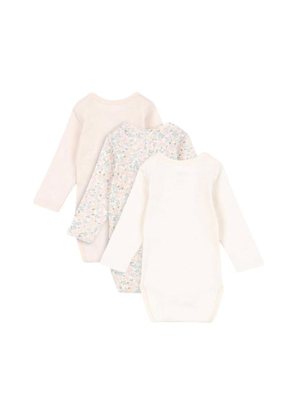 Set 3 body per neonata Konges slojd FA100032 PRATO FIORI 