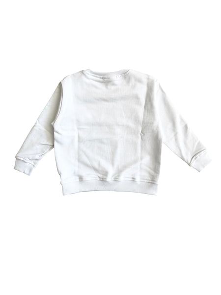 Felpa bianca con stampa per neonata e bambina Mousse kids LKFG130W BASSET 