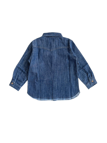 Camicia in denim blu per neonato e bambino Zhoe & Tobiah EN3 93 