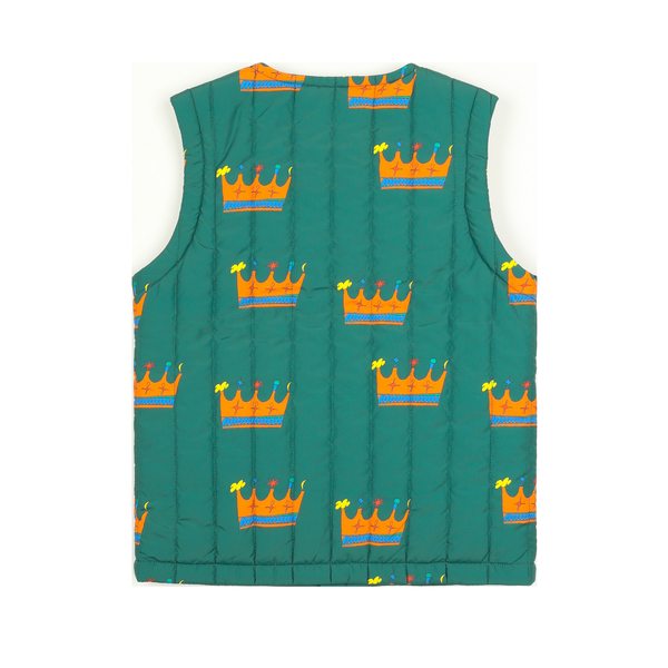 Gilet trapuntato verde con stampa all over per bambino Jelly Mallow JM2520325 UNICA 