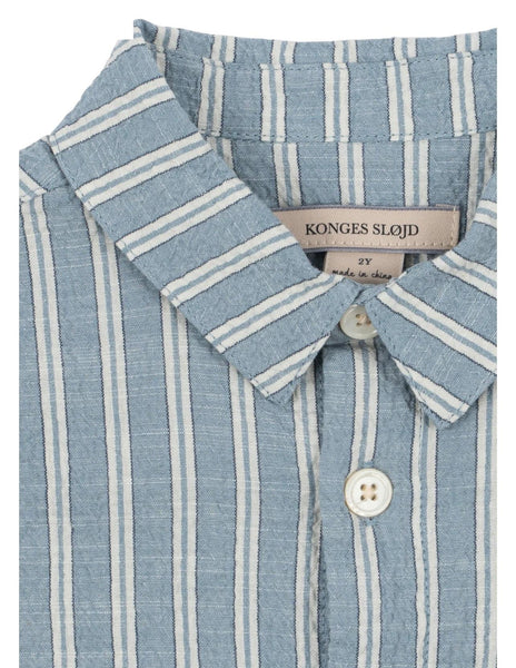 Camicia celester a righe per neonato e bambino Konges slojd KS104782 TRIO BLEU 