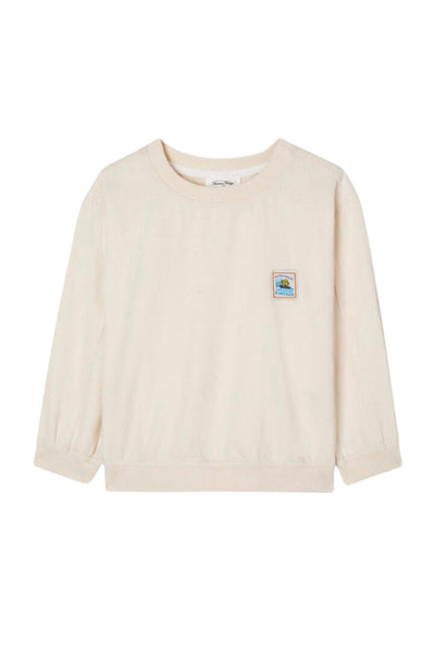 Felpa sabbia con logo per bambini American Vintage KTIR07A ECRU 