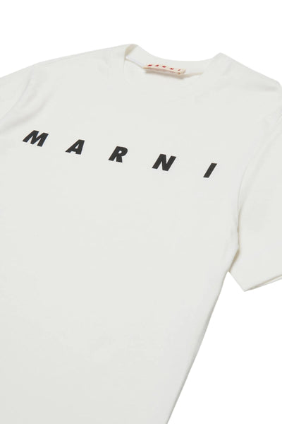 T-shirt bianca con logo per bambini Marni M002MV 0M100 