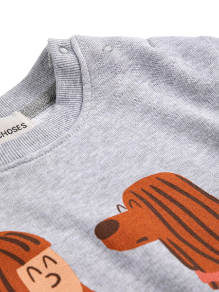 Felpa grigia con stampa per neonati Bobo Choses B126AB030 UNI 