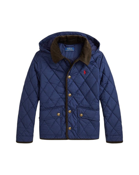 Giubbino trapuntato blu con logo per bambino Ralph Lauren Kids 323943455002 NAVY 