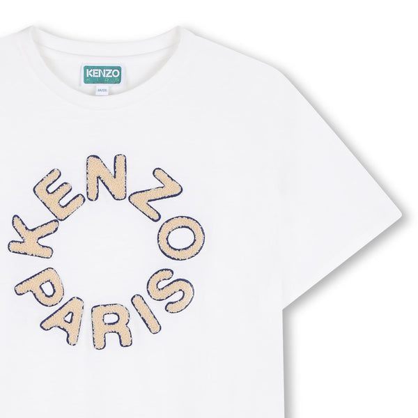 T-shirt bianca con logo per bambino KENZO K61699 117 