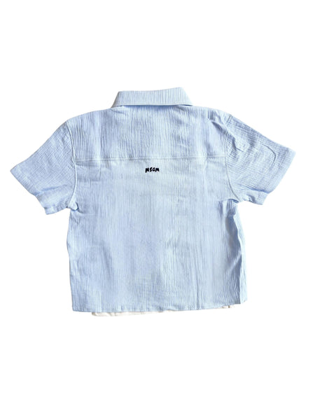 Camicia a righe celeste con canotta per bambino Msgm S6MSJBCS198 050 