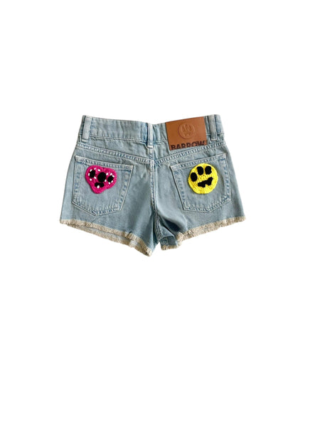 Shorts in denim con ricami applicati per bambina Barrow S6BKJGSH113 172 