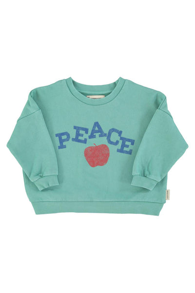 Felpa turchese con stampa per neonati e bambini Piupiuchick SS6.FLP2603A TURQUOISE 