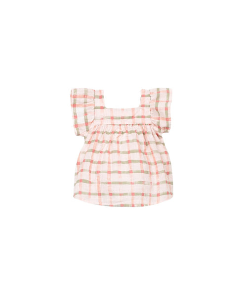 Blusa a quadri rosa e verde per neonata Play up 2AS11301 E777P 