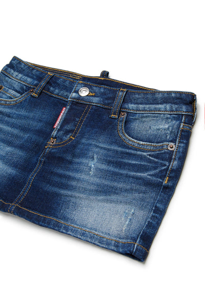 Gonna in denim blu per bambina Dsquared2 DQ01W4 DQ01 