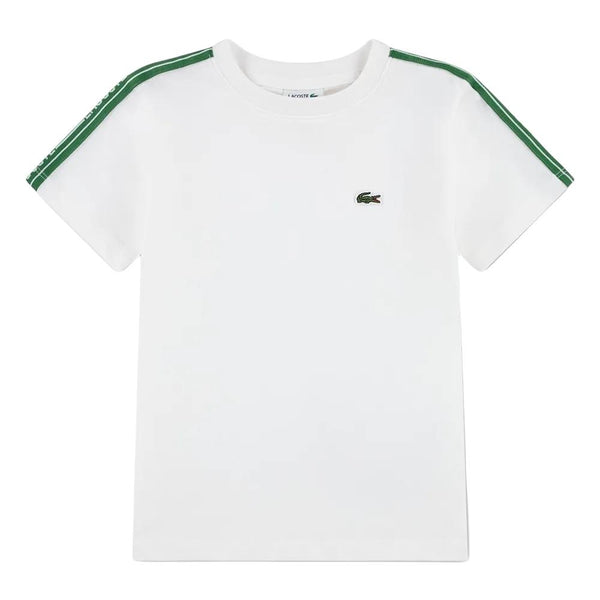T-shirt bianca con logo per neonato e bambino Lacoste 847575 70V 