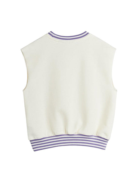 Felpa senza maniche con stampa per neonati e bambini Mini Rodini 2622011811 OFFWHITE 