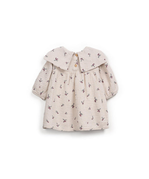 Abito panna con stampa all over per neonata Play up 2AR11456 E722N 