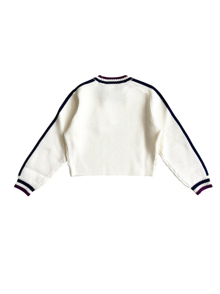 Maglia panna lavorata a coste per bambina Twin set 252GJ3030 00435 