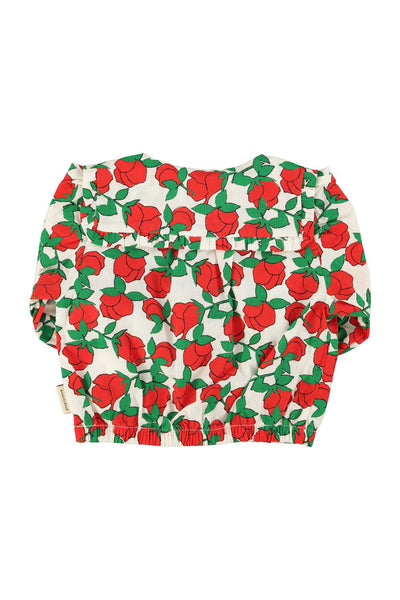 Blusa con stampa all over per neonata e bambina Piupiuchick SS26.BM2603 ECRU 